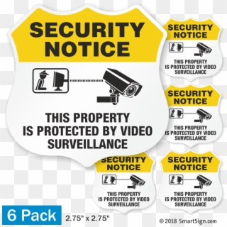 Video Surveillance Security Notice Shield Label Set - Poster, HD Png Download