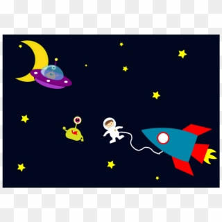 Astronaut Outer Space Spacecraft Rocket Extraterrestrial - Astronaut In Space Clipart, HD Png Download