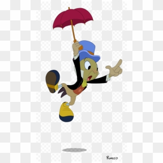 Jiminy Cricket Png Pic - Jiminy Cricket With Umbrella, Transparent Png