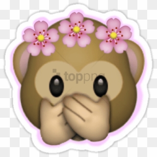 Free Png Flower Emoji Transparent Png Image With Transparent - Transparent Monkey With Flower Crown Emoji, Png Download