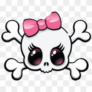 #cute #girly #girl #fun #emoji #skeleton #skull #girlyskull - Girly Skull, HD Png Download
