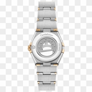 Omega Constellation Manhattan 25mm Steel And Yellow - Omega Rose Gold Ladies Constellation, HD Png Download