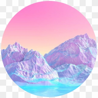 Pink Circle Icon Blue Purple Freetoedit Aesthetic Mountains