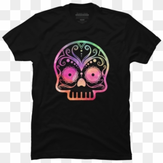 Sugar Skull - Colorful Design - One Colour T Shirt Design, HD Png Download