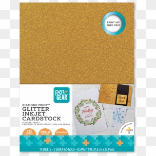 Pen Gear Glitter Inkjet Printable Silver-gold Cardstock - Sketch Pad, HD Png Download
