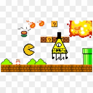 Super Mario Bros Vs Bill Cipher - Paint, HD Png Download