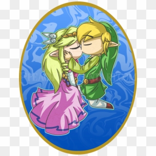 Link And Zelda Images Toon Link And Toon Zelda Kiss, HD Png Download