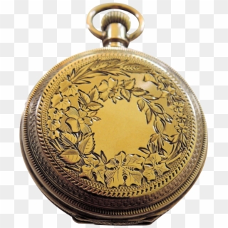 Waltham 1883 Ladies Hunter Pocket Watch ~ 14k Rose - Brass, HD Png Download