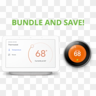 Nest Learning Thermostat With Google Home Hub - Circle, HD Png Download