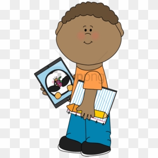 Free Png School Kids Clip Art Png Png Image With Transparent - Kid With Books Clip Art, Png Download