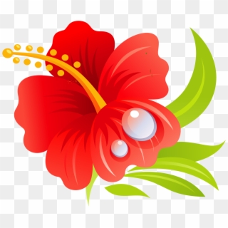 Hawaiian Hibiscus Hawaiian Hibiscus Drawing Clip Art - Hibiscus Clip Art, HD Png Download