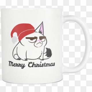 Merry Christmas Grumpy Cat White Mug - French Bulldog, HD Png Download