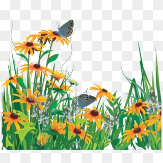 #grass #flowers #butterflies #ftestickers - Цветы И Бабочки Png, Transparent Png