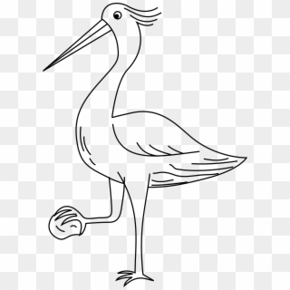 This Free Icons Png Design Of The Heron With A Stone - Heron Clipart Black And White, Transparent Png