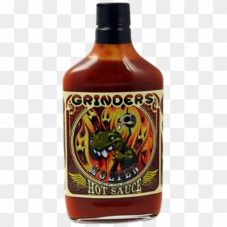 Grinders Molten Hot Sauce - Glass Bottle, HD Png Download