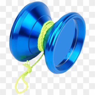 Blue Yo Yo Toy With Green String - Toys With Strings, HD Png Download