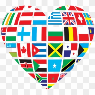 File Gdj Global Heartg Wikimedia Mons Pixel Heart - Globe Flags Of The World, HD Png Download