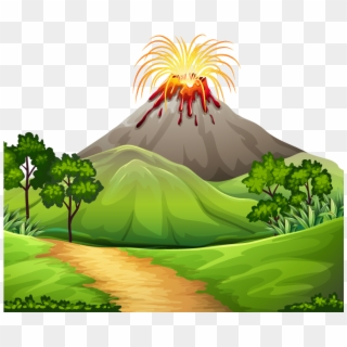 Volcano Lava Stock Photography Clip Art - Volcan En Erupcion Dibujos, HD Png Download