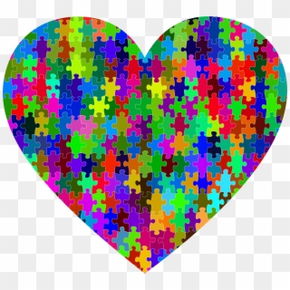 This Free Icons Png Design Of Colorful Puzzle Heart - Rainbow Puzzle Piece Heart, Transparent Png