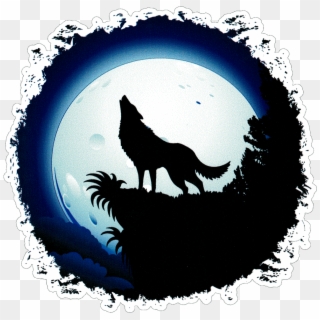 Full Moon Wolf - Draw A Wolf Howling, HD Png Download