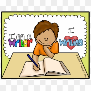 Child Writing Clipart - Children Writing Clip Art, HD Png Download