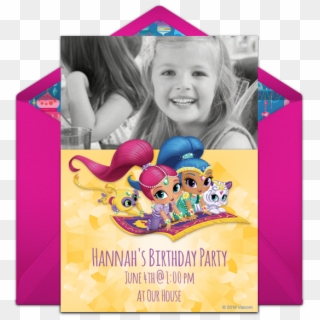 Customizable Shimmer And Shine Photo Online Invitations - Party, HD Png Download