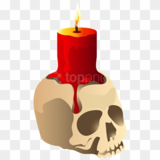 Free Png Download Halloween Skull Candle Png Images - Halloween Candle Clipart, Transparent Png