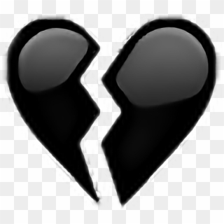 #heart #blackheart #black #tumblr #stuff #brokenheart - Broken Red Heart Emoji, HD Png Download