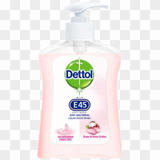 Dettol Hand Wash With E45 Softness - Transparent Hand Wash Bottle, HD Png Download