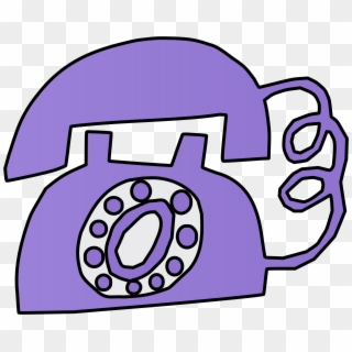 Purple Telephone Clipart, HD Png Download