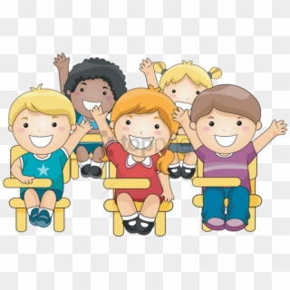 Free Png School Going Children Png Png Image With Transparent - Students Raising Hands Clipart, Png Download