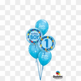 First Birthday Balloon Display - Happy Birthday Blue Balloon Png, Transparent Png