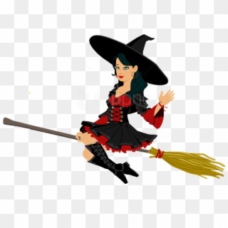 Free Png Witch Png Images Transparent - Witch Flying On A Broom Png, Png Download
