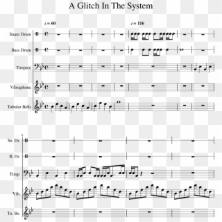 A Glitch In The System Sheet Music For Percussion, - Sheet Music, HD Png Download