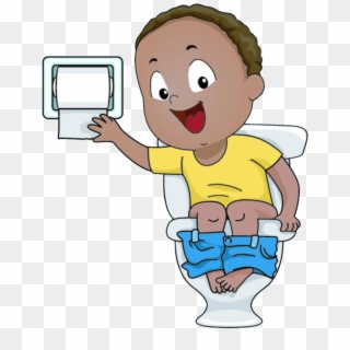 Potty Clipart Clip Art - Sitting On Toilet Clipart, HD Png Download