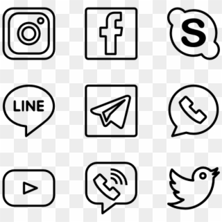 48 Brands And Logotypes Icon Packs Vector - Social Media Logo Drawings, HD Png Download