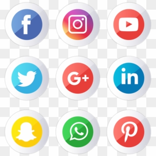 Social Media Icons Set Vector Eps File - Transparent Social Media Icon Set, HD Png Download