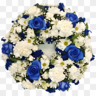 Blue And White - Blue Funeral Flowers Png, Transparent Png