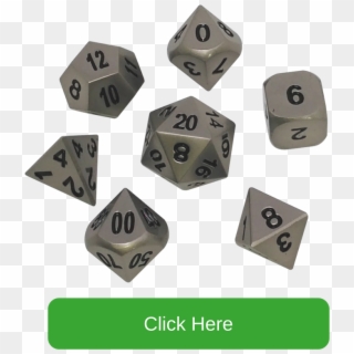 Dull Silver Color With Black Numbers Metal Dice - Dice Game, HD Png Download