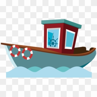 Cartoon Boat Png - Cartoon Fishing Boat Png, Transparent Png