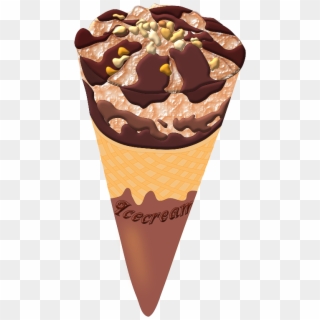 Chocolate Ice Cream - Chocolate Ice Cream Cone Png, Transparent Png