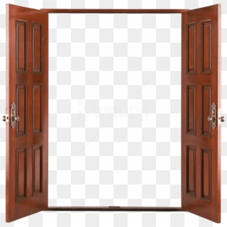 Free Png Download Open Wooden Door Png Images Background - Wooden Open Double Door, Transparent Png