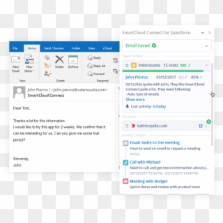 Sidebar With Salesforce Email Sidebar - Outlook Salesforce Connector, HD Png Download