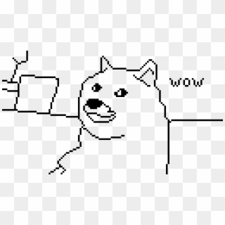 Doge Wow - Pixel Art Black And White, HD Png Download
