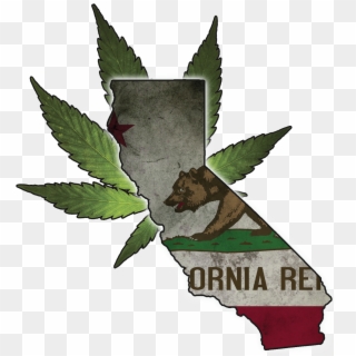 Proposition 64 Would Legalize Recreational Marijuana - California State Shape With Flag, HD Png Download
