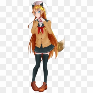Anime Girl/ Anime Fox/ School Girl - Cartoon, HD Png Download