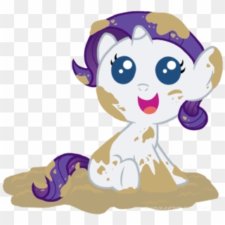 Baby Rarity Playing In Mud - My Little Pony Rarity Baby, HD Png Download