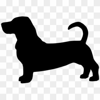 7al Basset Hound Silhouette Imprinted On A Peerless - Silhouette Basset Hound Clipart, HD Png Download