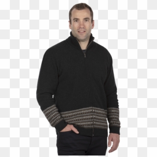 Fairisle Jacket Ne407 Charcoal - Standing, HD Png Download