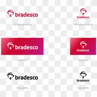 新标志增加了整体红紫背景色的组合。 - Banco Bradesco Sa, HD Png Download